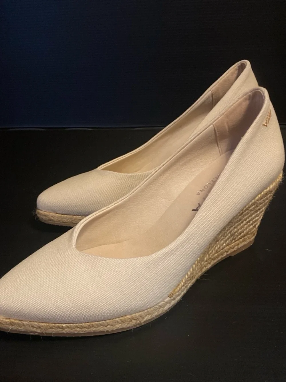 VISCATA Barcelona Women's Nude Pointed Wedge Espadrilles Size 8.5